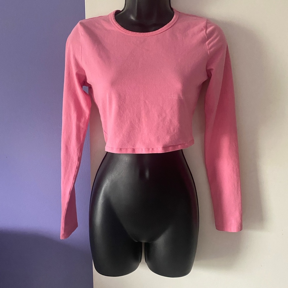 Garage Pink Fitted Crop T-Shirt Size Medium